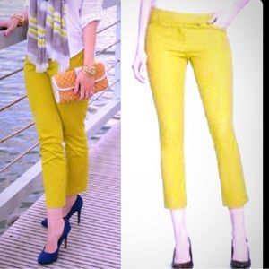 White House Black Market Yellow Cropped Pants